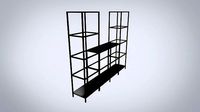 IKEA storage combination VITTSJO black metal with glass