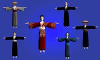 Villager human characters pack - Six lowpoly Asian Rigged