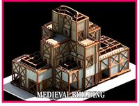 Medieval Low Poly Building  Castle Wooden Village Stone House 11