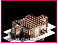 Medieval Low Poly Building  Castle Wooden Village Stone House 31