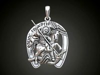 Pendant Saint George dragon horseshoe Greek church | 3D