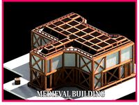 Medieval Low Poly Building  Castle Wooden Village Stone House 42