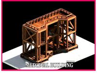 Medieval Low Poly Building  Castle Wooden Village Stone House 43