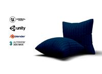 Knitted Blue Cushion with Chain Pattern
