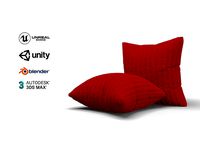 Knitted Red Cushion with Chain Pattern