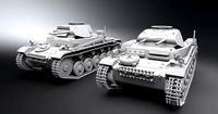 Panzer 2 C and F scale model | 3D