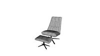 95592_Fauteuil Marcus met voetenbank licht grijs Baquer