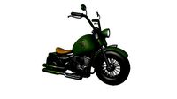 Motorcycle Cartoon A15 Green - Custom Vehicle Design