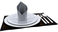 Dinner plate spoon fork and knife