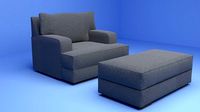 Mercado oversized chair with footstool