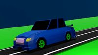 A lowpoly blue sport car ready to race
