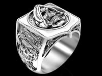 Skull ring silver gold sterling printable jewelry 3D model | 3D