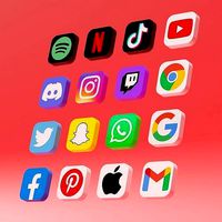 3D logo social media