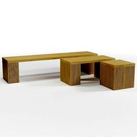 Modern Wooden Benches Set