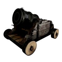 15th Century Mortar Cannon Rusty Low Poly