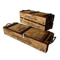 Rifle Wooden Crate Military Ammo Box Low Poly