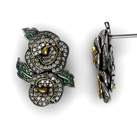 Diamond Rose Earrings | 3D