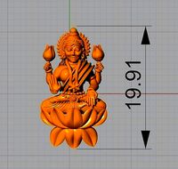 laxmi bhagwan with flower | 3D