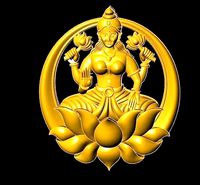 laxmi bhagwan with flower  | 3D