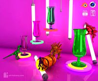 Cocktail glasses Party alcohol bar drink set collection dinosaur