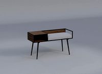 Mid Century Modern Cushioned Telephone Entryway Bench