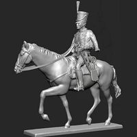 Napoleon Hussar on horseback walking | 3D