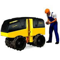 Construction Worker with Trench Roller Bomag BMP8500 Rigged