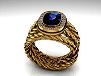 Mens Twisted Ring | 3D