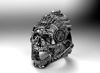 Native American Indian Ring Skull | 3D