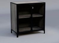 Urban Industrial 2 Door Metal Mesh Accent Cabinet