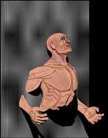 Hombre saliendo de la pared | 3D