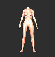 body thin  3D model women  girl  print  bjd  character