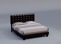 Sophistiated Transitional Style Queen Size Padded Bed Brown