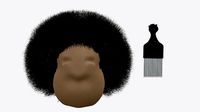 HAIR Afro with a hair pick 3D print file | 3D