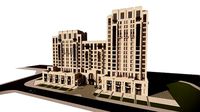 Apartment-residential complex design 3D model