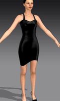 DRESS LEATHER BLACK SHINE ASYMETRIC SKIRT LOOK