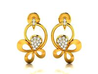 Solitaire Women Earring 3dm STl OBJ FBX Render Details | 3D