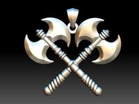 Double Axe Machado pendant | 3D