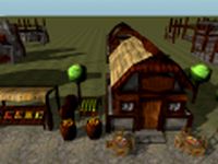 Old Style Building Set 3D Model