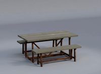 Brennan Solid Wood 3-Piece Trestle Dining Set