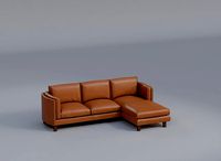 Brown Leather 2 Piece Sectional with RAF Chaise - Pacer