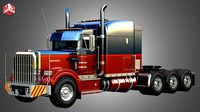 57P Semi Truck - Ultra Cab Sleeper Truck - Tri Axle