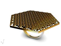 hexagon jali ring stl verified  | 3D