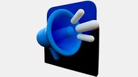 3d megaphone low poly web icon