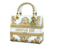 Christian Dior Small Lady Bag White Gold