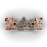 Crown ring with  diamonds | 3D
