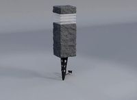 Stone-Inspired Polyresin Bollard LED Path Light