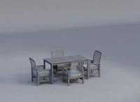 Modern Transitional Acacia Wood 5-Piece Outdoor Dining