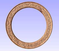 Round frame with eastern ornament for pictures photo mirror cnc | 3D