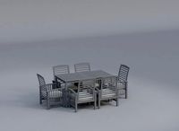 Modern Transitional Acacia Wood 7-Piece Outdoor Dining Set